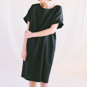 OffOn clothing loose fit linen tunic dress